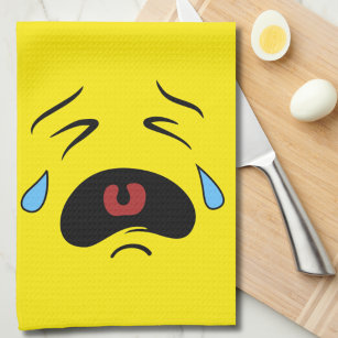 Sad Cry Face Emoji Funny Handtuch