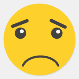 Sad Emoji Runder Aufkleber