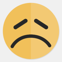 Sad Emoji Runder Aufkleber