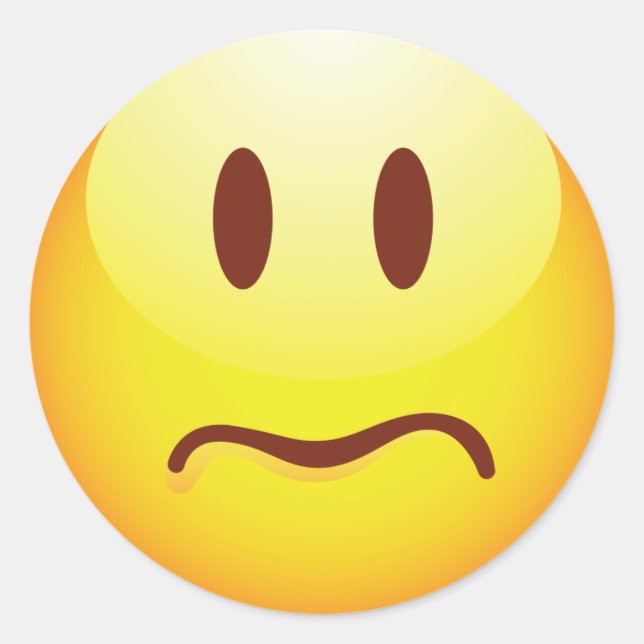 Sad Emoticon Runder Aufkleber (Vorderseite)