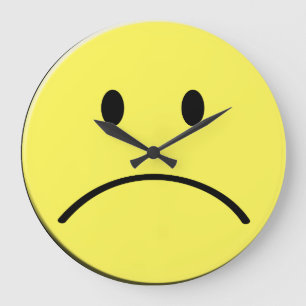 Sad Face Clock Große Wanduhr