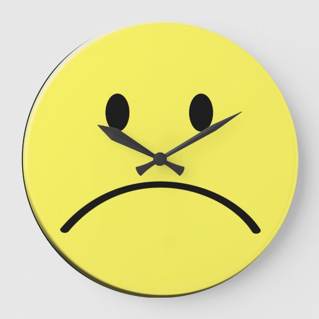 Sad Face Clock Große Wanduhr (Vorderseite)