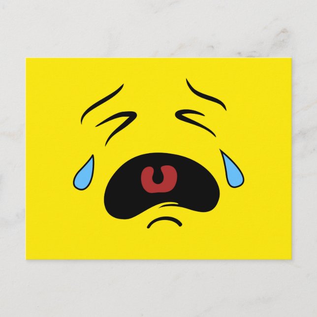 Sad Face Emoji Postkarte (Vorderseite)