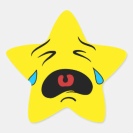 Sad Face Emoji Stern-Aufkleber