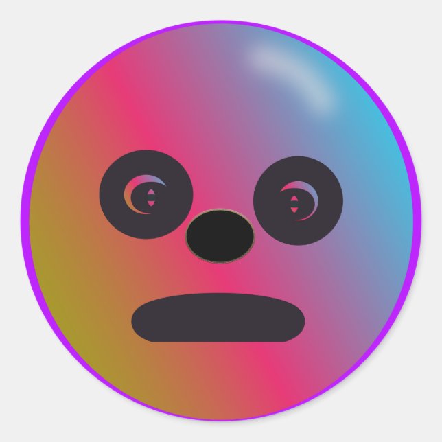 Sad Face Sticker Gradient Colors (Vorderseite)