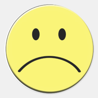 Sad-Face-Sticker Runder Aufkleber