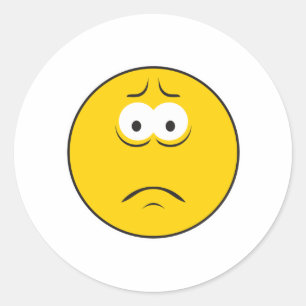 Sad Frownace Runder Aufkleber