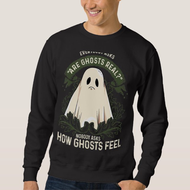 Sad Ghost Sheet Ghost Paranormal Geisterjagd S Sweatshirt (Vorderseite)