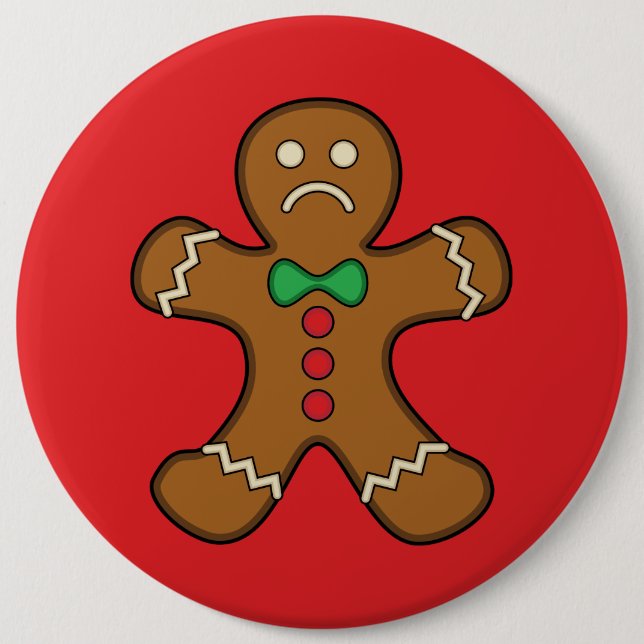 Sad Gingerbread Man Button (Vorderseite)