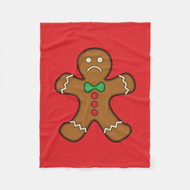 Sad Gingerbread Man Fleecedecke (Vorderseite)