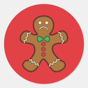 Sad Gingerbread Man Runder Aufkleber