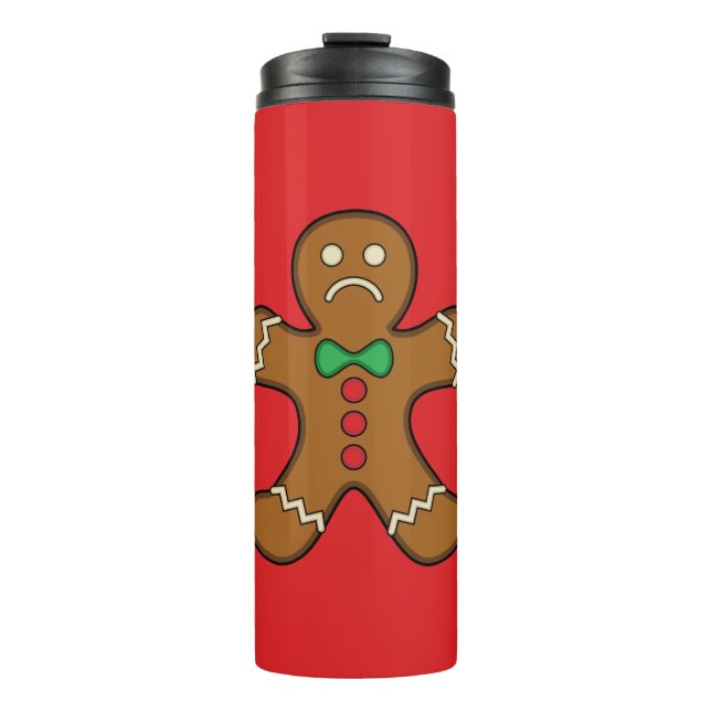 Sad Gingerbread Man Thermosbecher (Vorderseite)