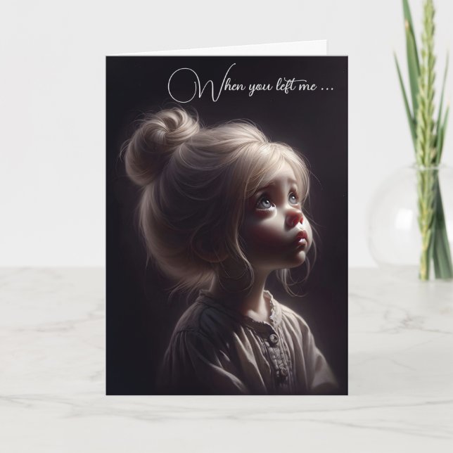 Sad Girl Vermisst Karte (Vorderseite)