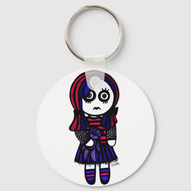 Sad Goth Girl Schlüsselanhänger (Vorderseite)
