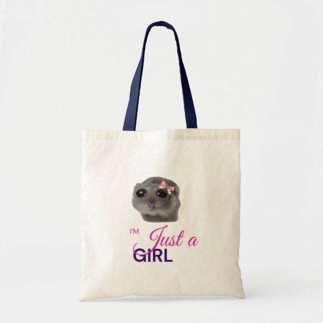 sad hamster just a girl tote bag tragetasche (Vorne)