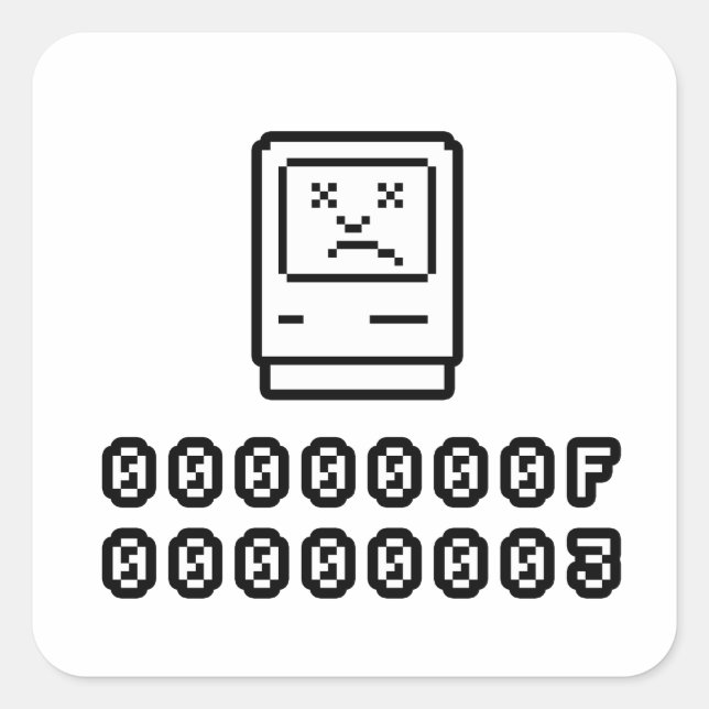 Sad Mac Quadratischer Aufkleber (Vorderseite)