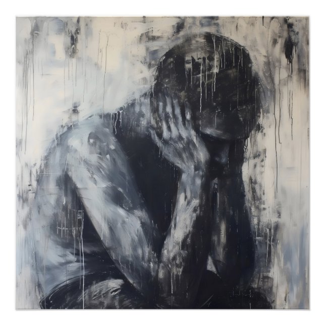 Sad Man Abstrakt Art Fotodruck (Vorne)