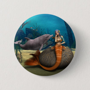 Sad Mermaid Button