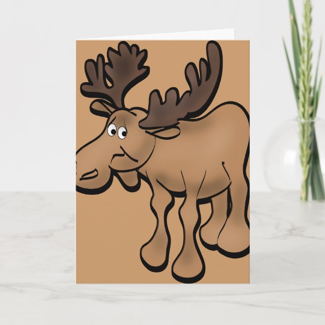 Sad Moose Grußkarte Karte (Vorderseite)