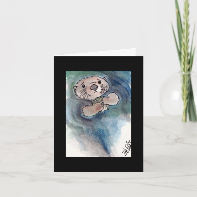 Sad Otter Notecard Karte (Vorderseite)