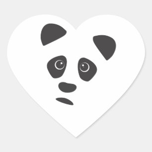 Sad Panda Herz-Aufkleber