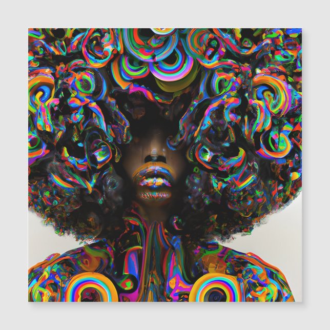 Sad Rainbow Melanin Queen Black Girl Magic Sista Magnetkarte (Vorderseite)