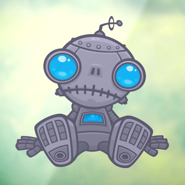 Sad Robot Fensteraufkleber (Blatt 3)