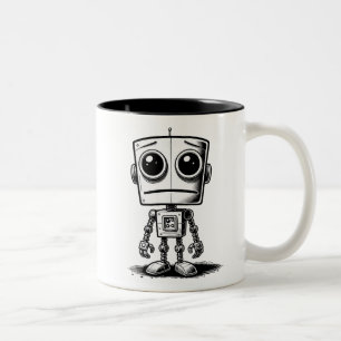 Sad Robot - Ich brauche einen Neustart Zweifarbige Tasse