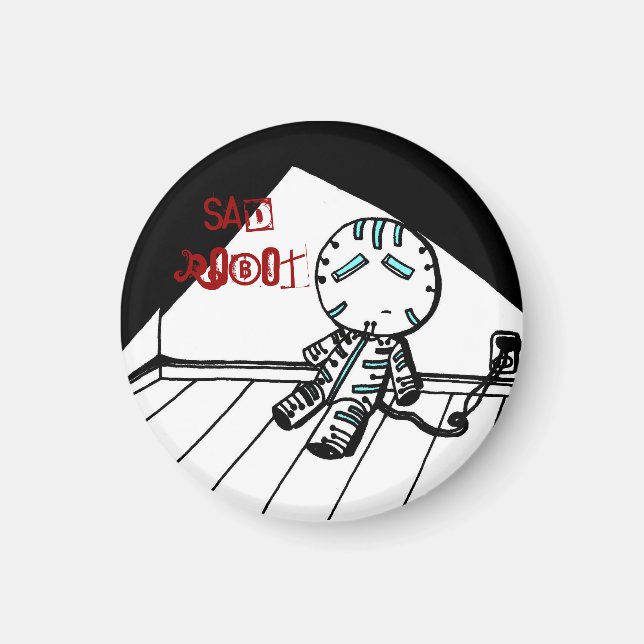 Sad Robot Magnet (Vorne)