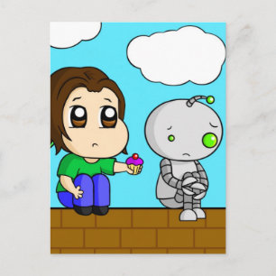 Sad Robot Postkarte