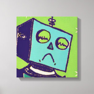 Sad Robot Wrapped Canvas Leinwanddruck