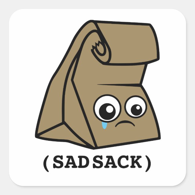 Sad Sack Quadratischer Aufkleber (Vorderseite)