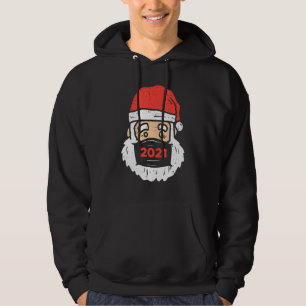 Sad Santa 2021 Gesichtsmaske Quarantine Xmas Pajam Hoodie