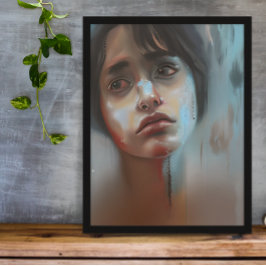 Sad Woman Abstrakt AI Generated Art Fotodruck