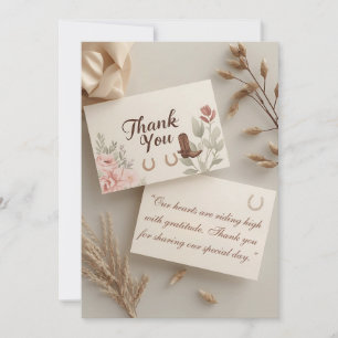 Saddle & Sparkle Western Mariage Carte de remercie