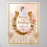 Saddle & Sparkle - Western Wedding Posters & Signa