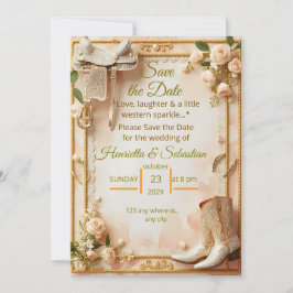 Saddle & Sparkle - Western Wedding Save the Date C