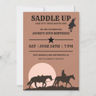 Saddle Up Cowboy zum Geburtstag Einladung