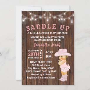 Saddle Up ein kleines Cowgirl ist ihre Way Baby Du Einladung