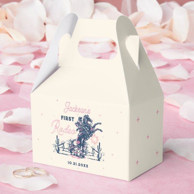 Saddle up First Rodeo Cowboy Birthday Geschenkschachtel (Hochzeit)