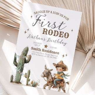 Saddle Up First Rodeo Geburtstag Einladung