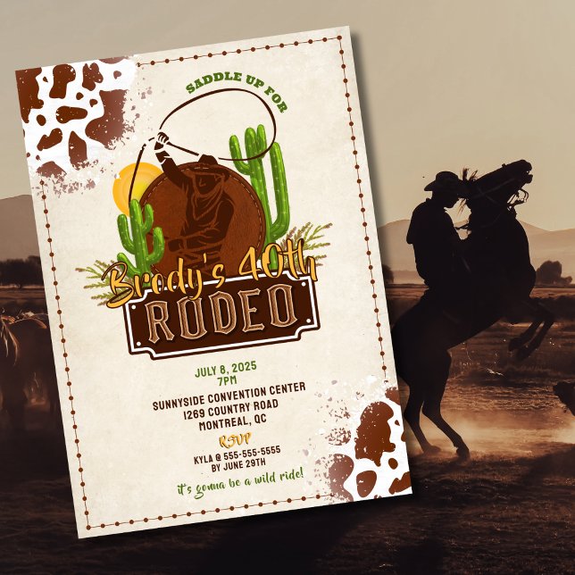 Saddle Up for a Rodeo – Western Party Invitation Einladung (Western theme birthday invitation for men)