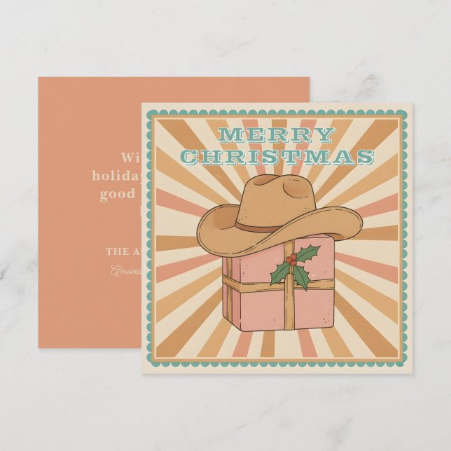 Saddle Up for Christmas Feiertagskarte (Vorne/Hinten)