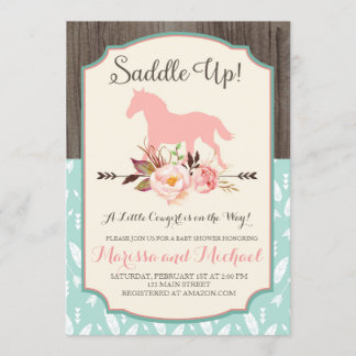 Saddle Up Western Baby Shower Invitations