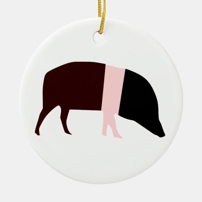 Saddleback Pig Custom Geburtstag Keramik Ornament (Vorne)
