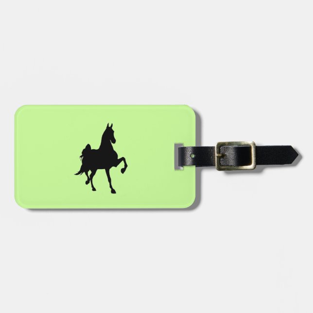 Saddlebred Silhouette Gepäckanhänger (Vorderseite horizontal)