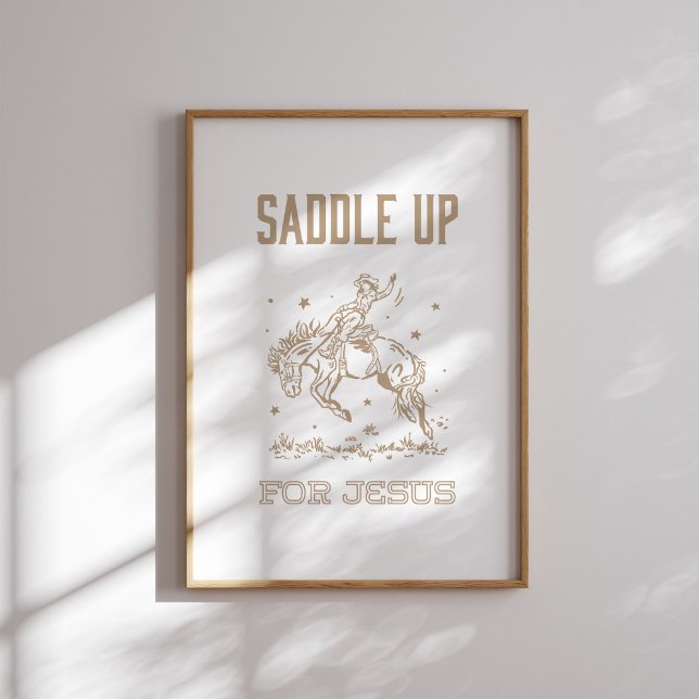 Saddup für Jesus Western Cowgirl Christlich Poster (Von Creator hochgeladen)