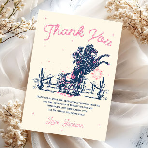 Saddup Rodeo Cowboy Carte de remerciements d'anniv