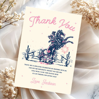 Saddup Rodeo Cowboy Carte de remerciements d'anniv