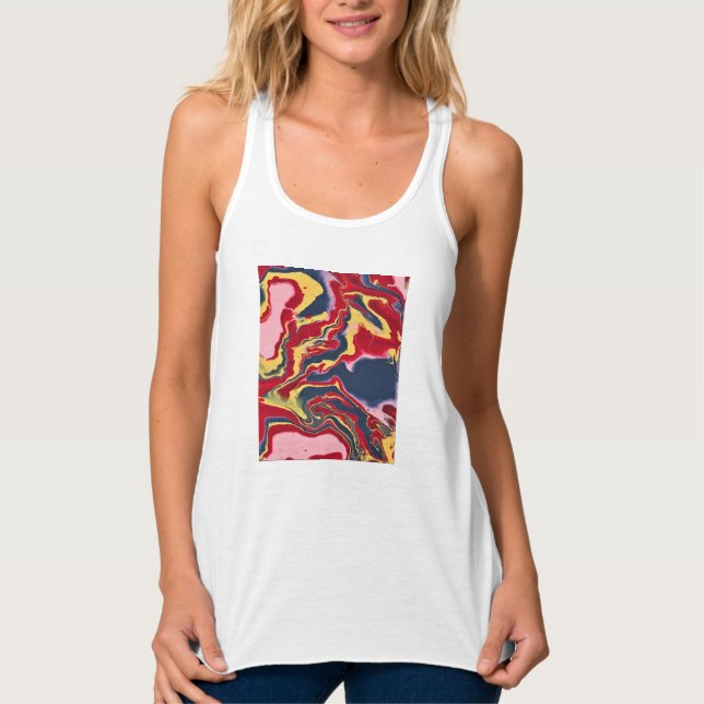 Sadie 1 Crazy Buntes Abstractes Tank Top (Vorderseite)